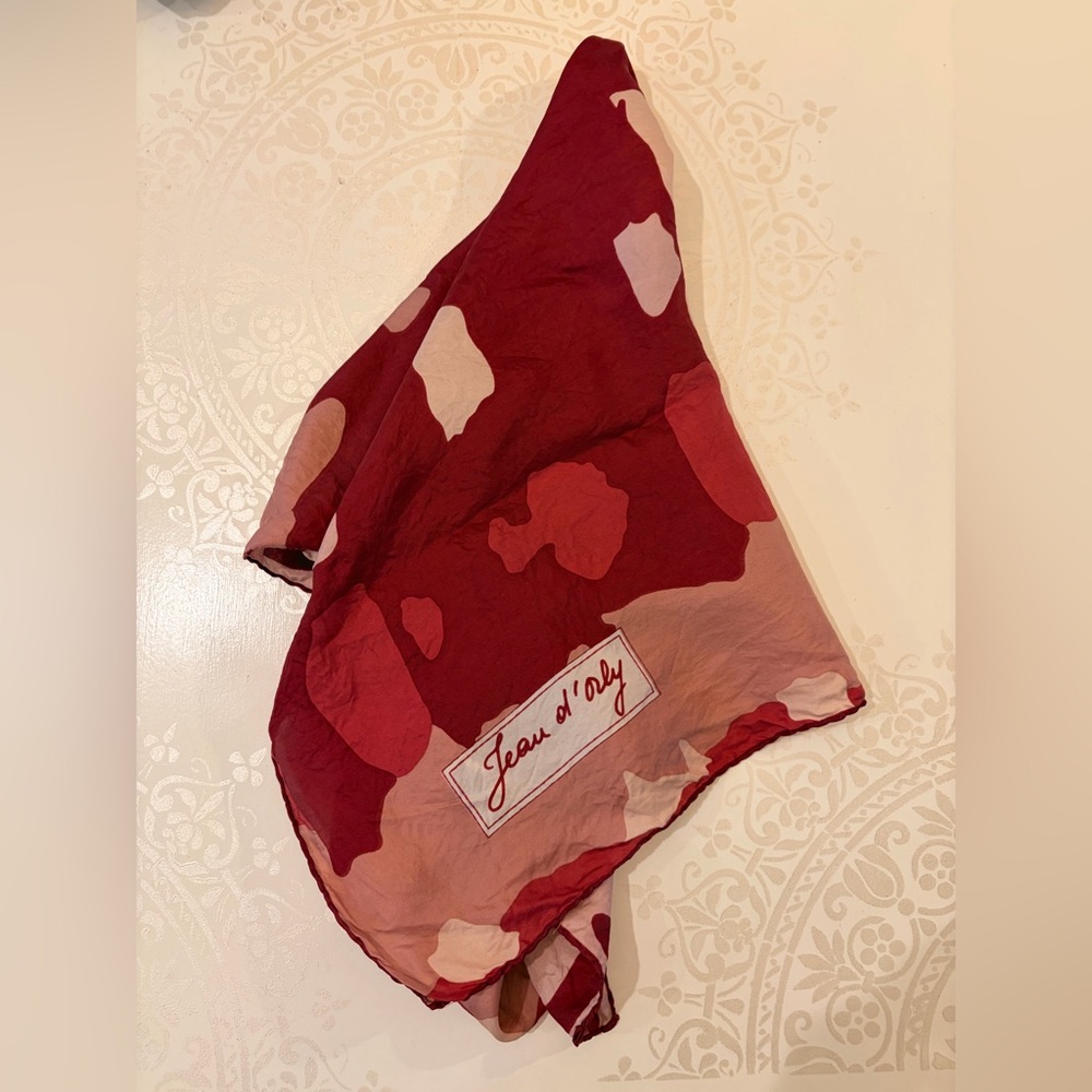 JEAN D'ORLY Silk Modern Abstract Art Scarf - 28"X30"